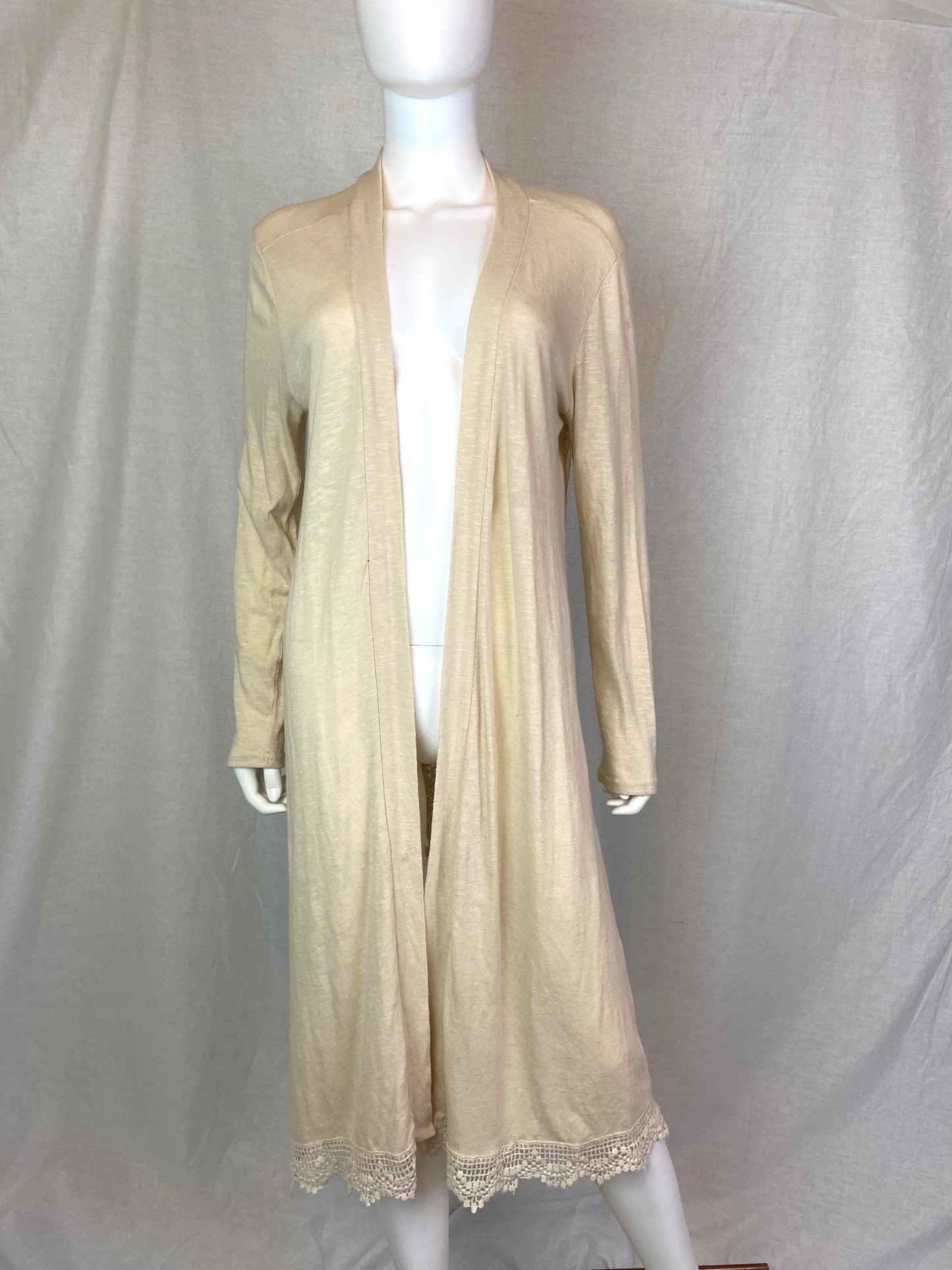 Beige Long Lace Sweater Cover Lg