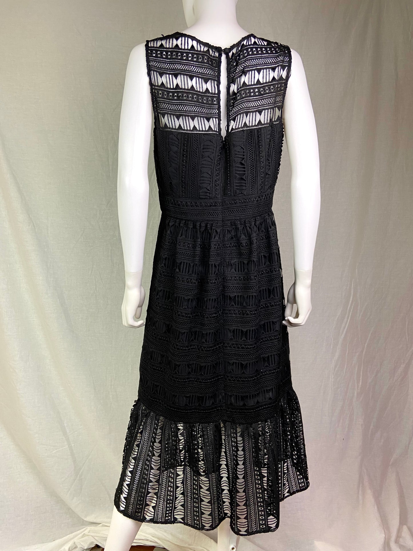 Nicole Miller Black Lace Woven Dress NWT ABBY ESSIE STUDIOS