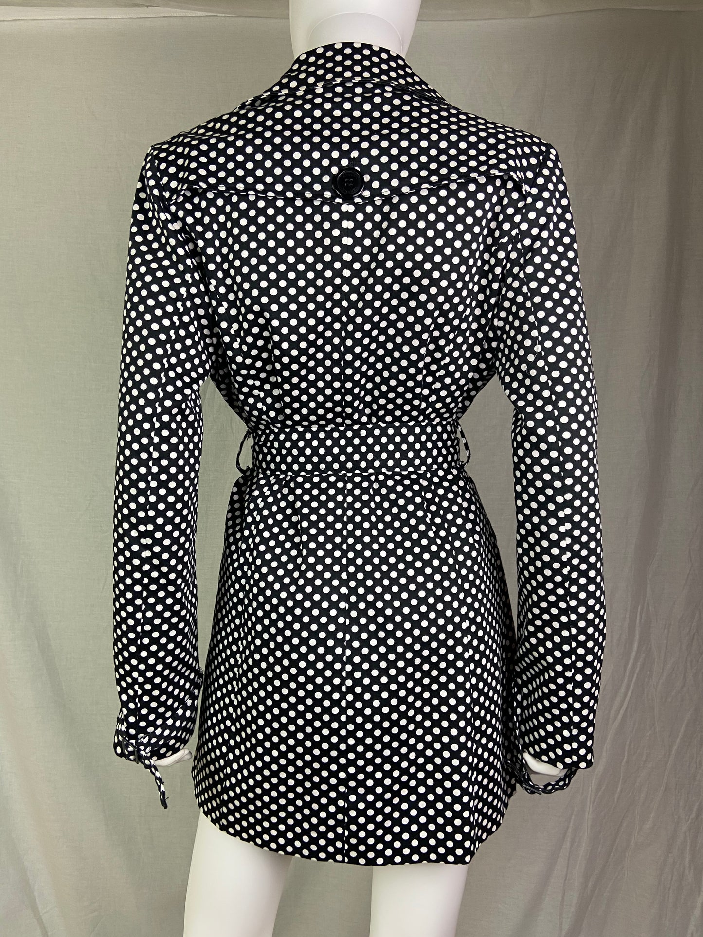 Vertigo Black White Polka Dot Raincoat Duster ABBY ESSIE STUDIOS