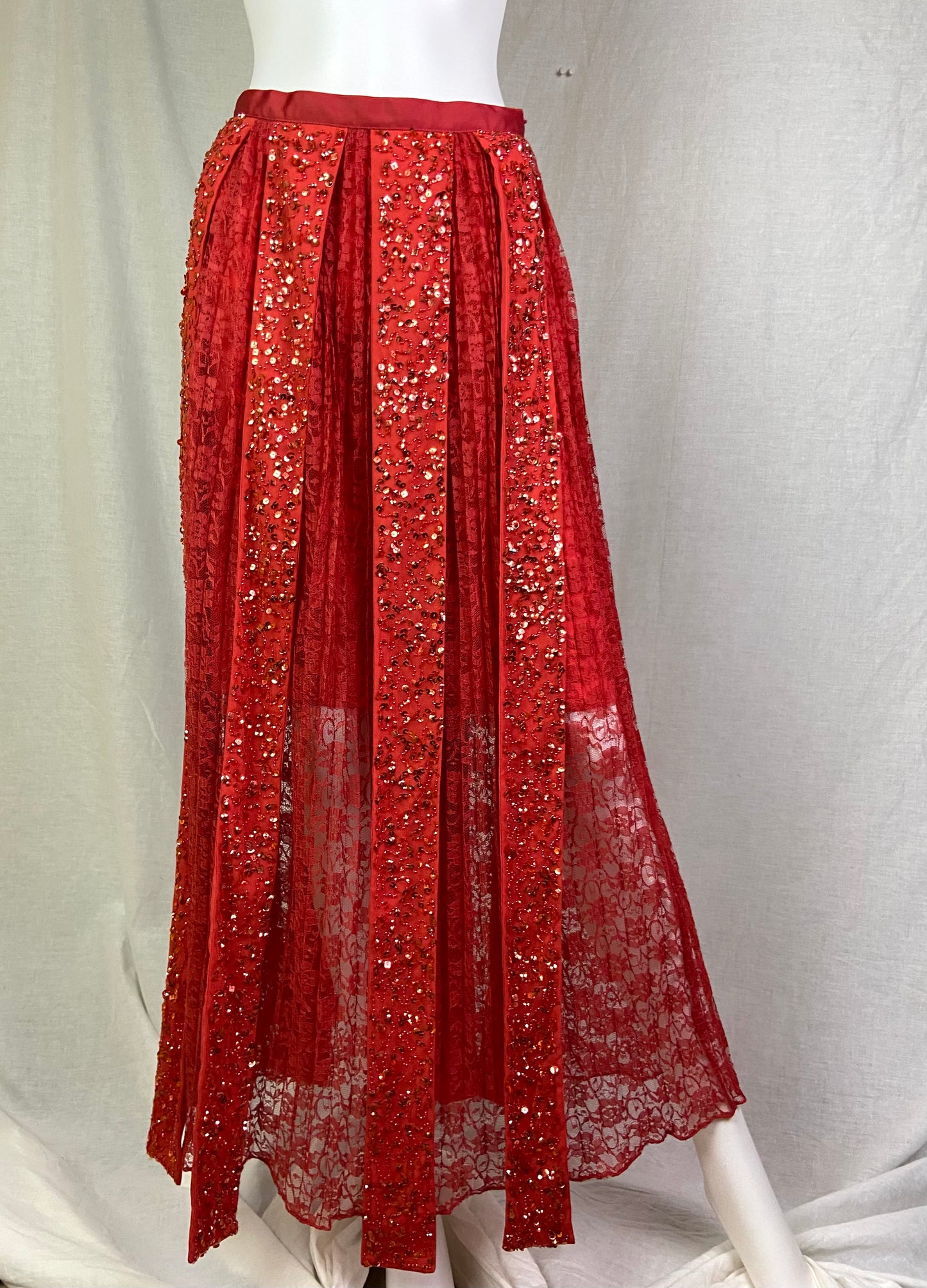 French Connecticut Red Lance Sequin Skirt NWT ABBY ESSIE STUDIOS