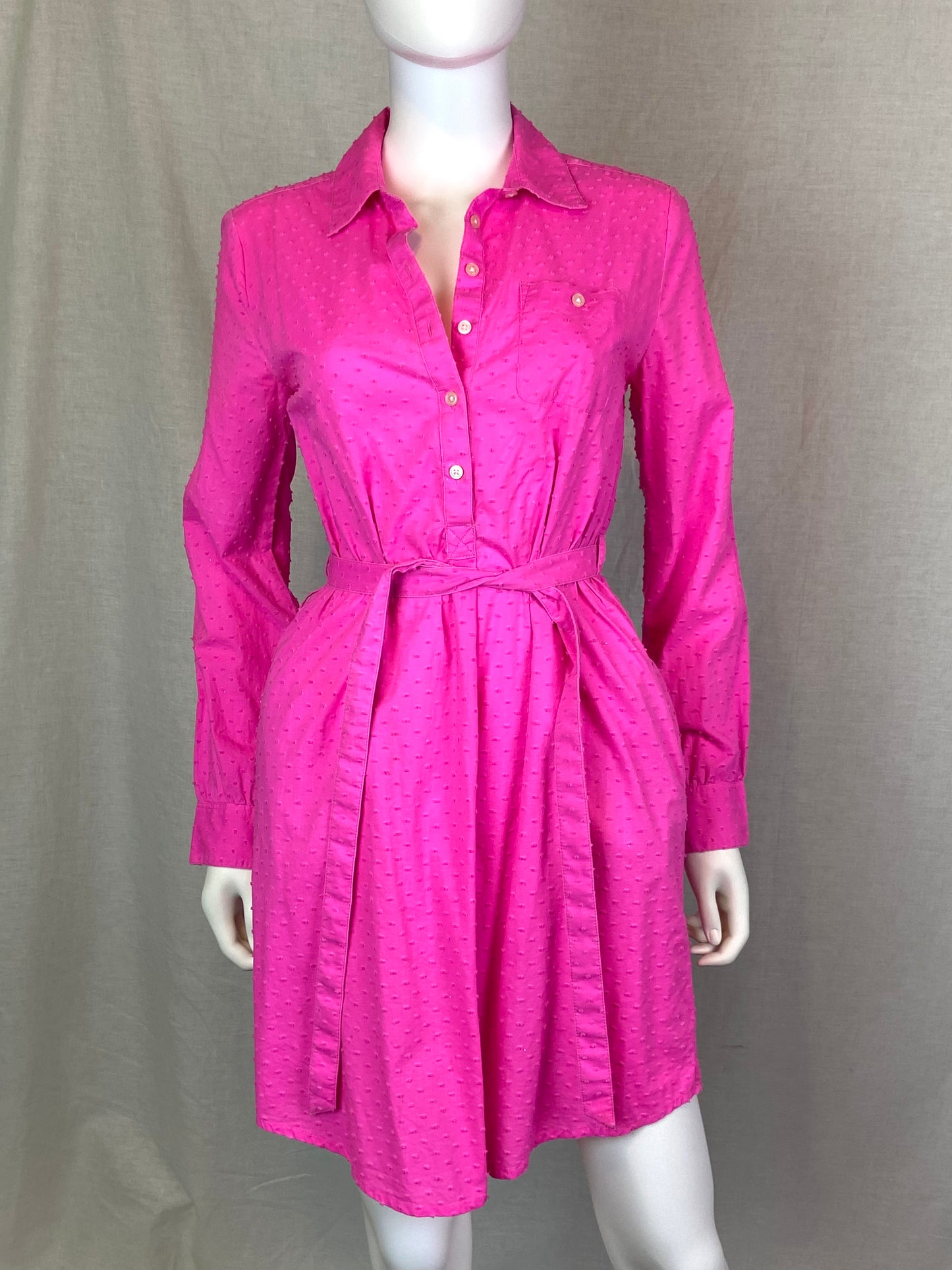 GAP Hot Pink Poplin Shirt Dress XS ABBY ESSIE STUDIOS