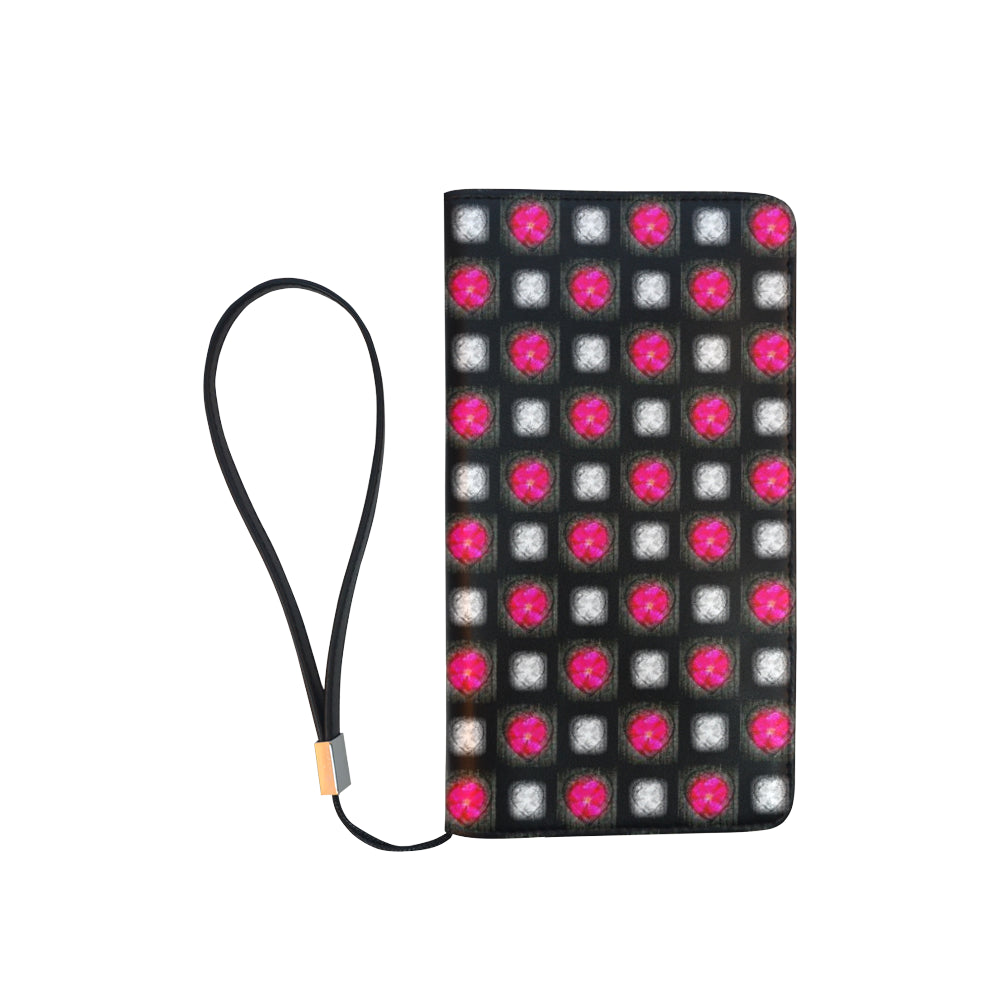 bling hearts diamonds black pink red 5028 x 5008 2 Men's Clutch Purse (Model 1638) e-joyer