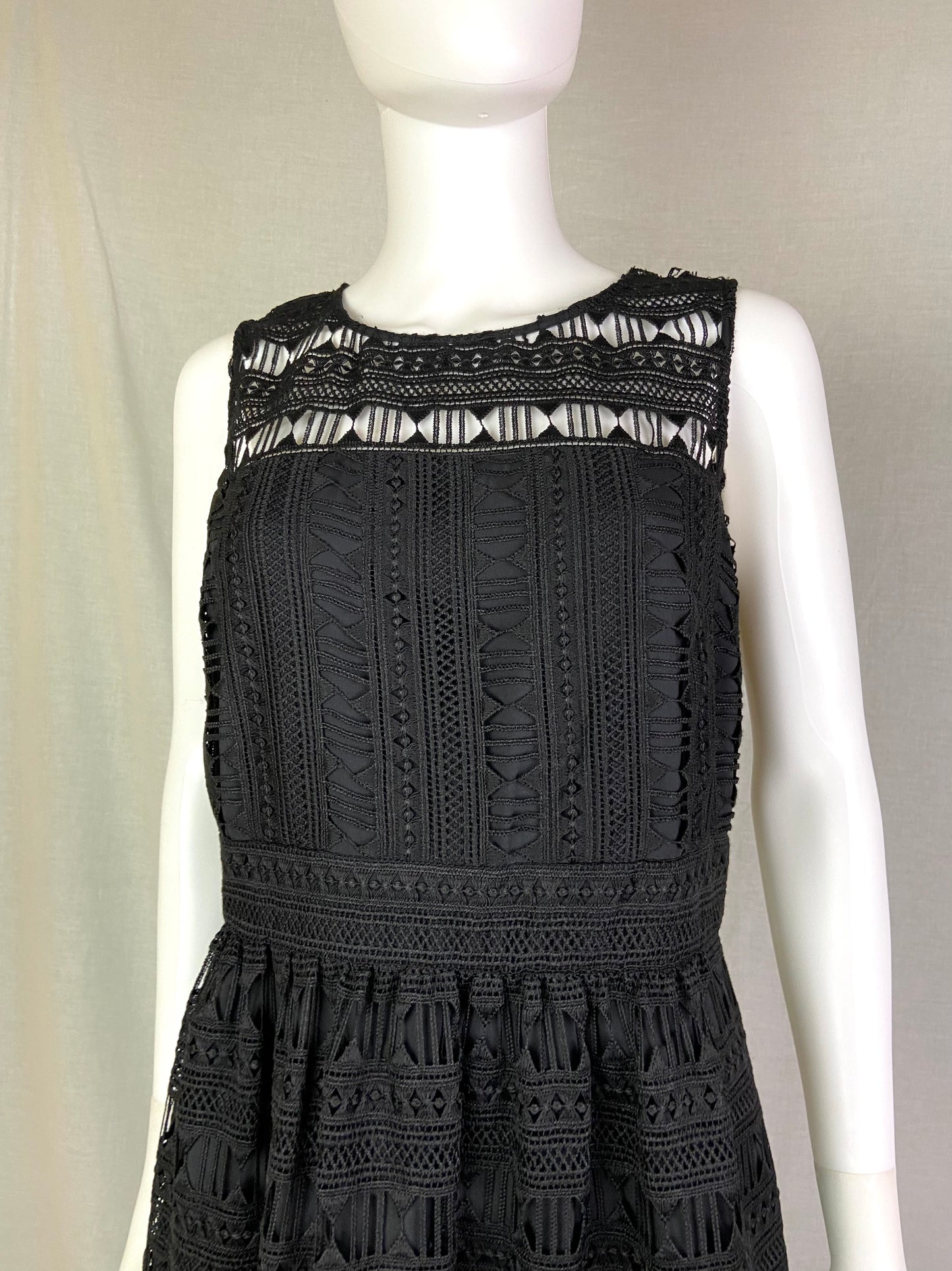 Nicole Miller Black Lace Woven Dress NWT ABBY ESSIE STUDIOS