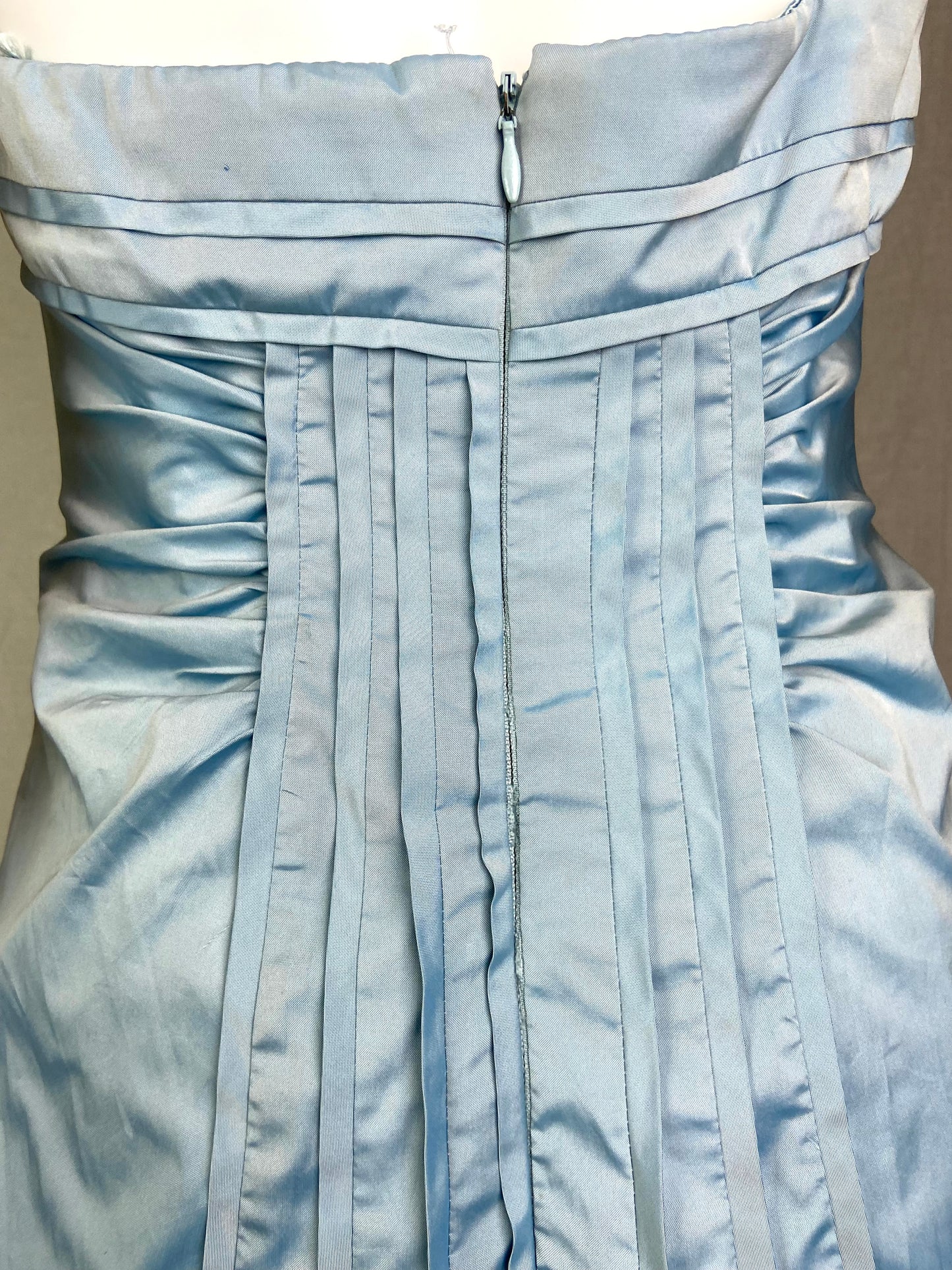 BCBG Light Blue Strapless Bustier Cocktail Dress ABBY ESSIE STUDIOS