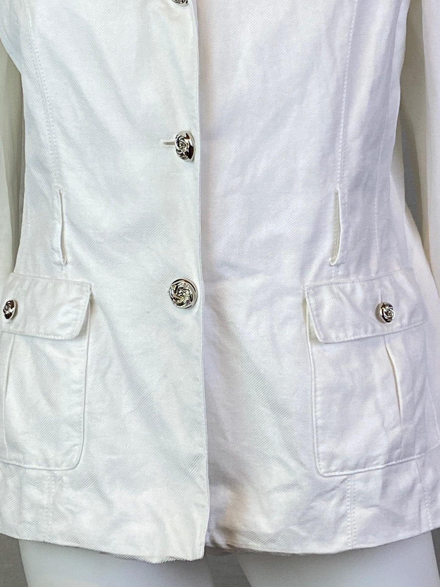 Vtg John Meyer White Line Cargo Blazer Jacket ABBY ESSIE STUDIOS