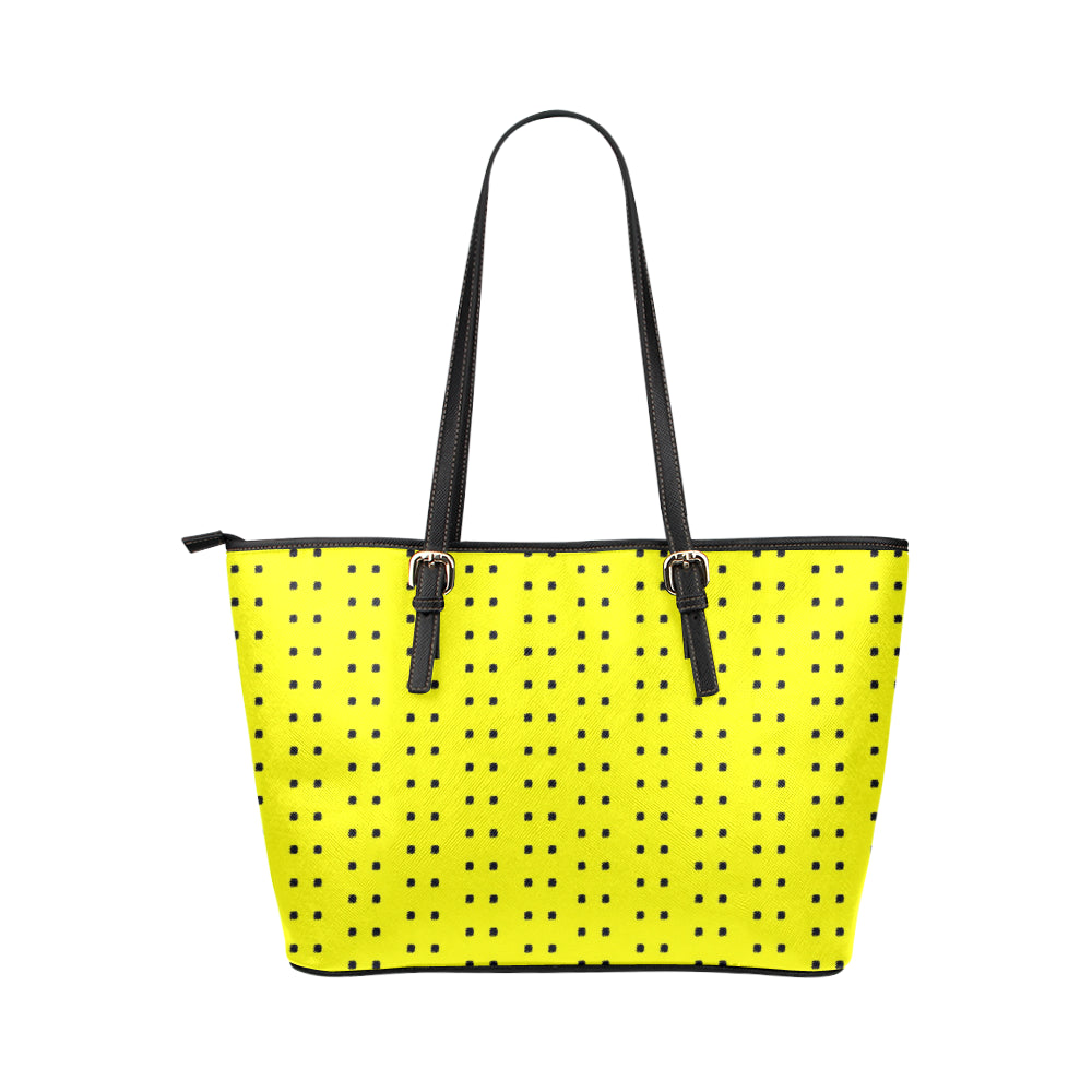 Polka Stripe Jane Leather Tote Bag /Small e-joyer