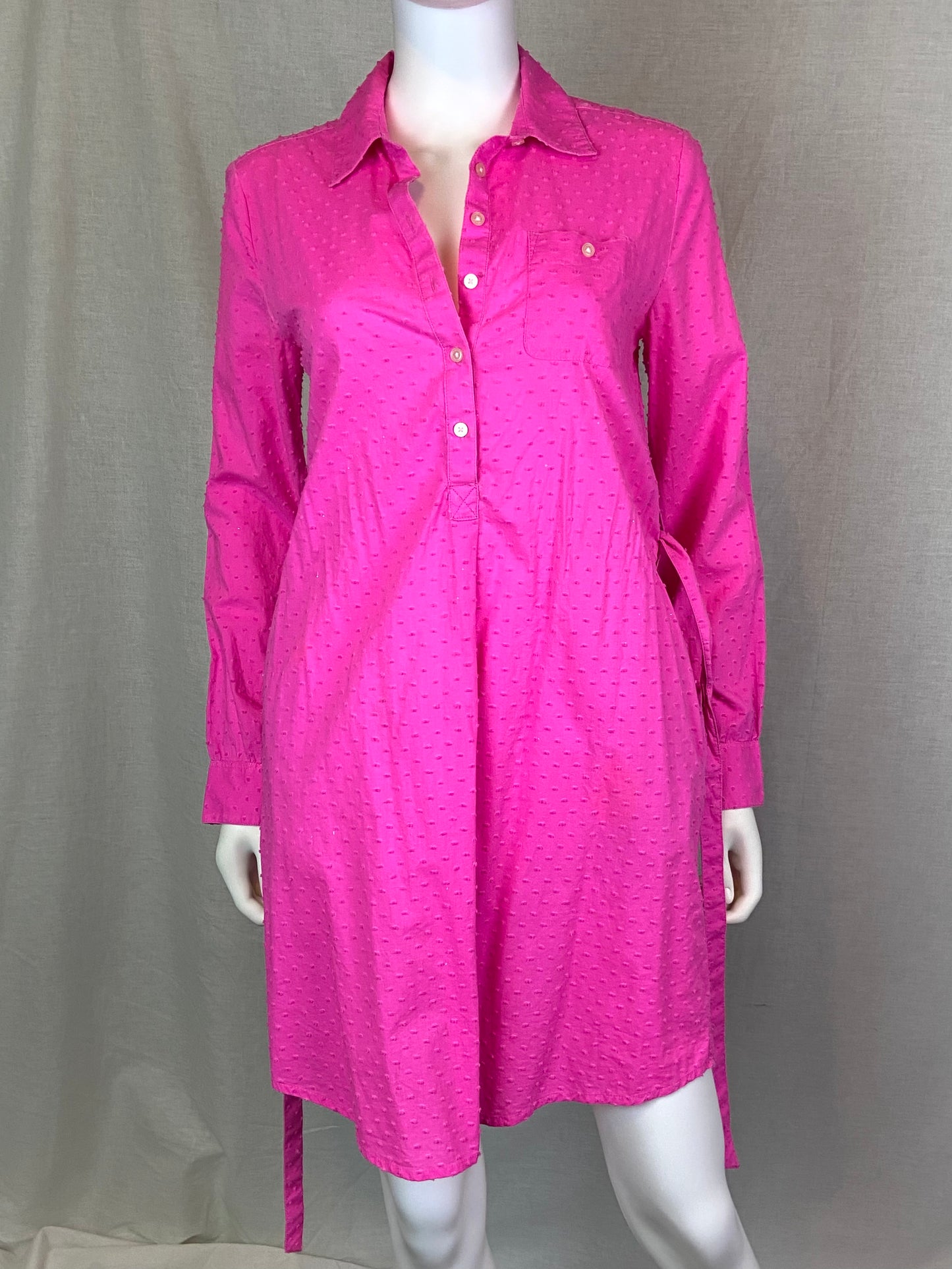 GAP Hot Pink Poplin Shirt Dress XS ABBY ESSIE STUDIOS