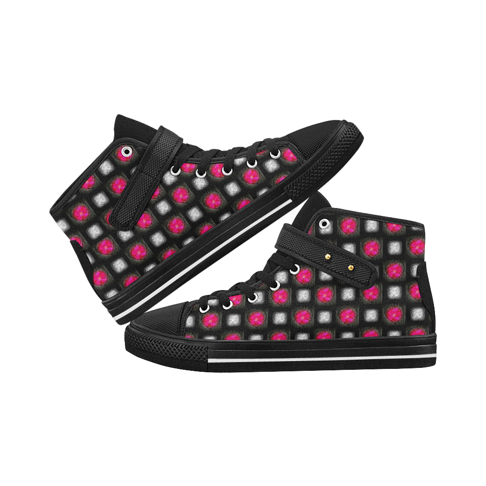 bling hearts diamonds black pink red 5028 x 5008 2 Aquila Strap Women's Shoes/Large Size (Model 1202) e-joyer