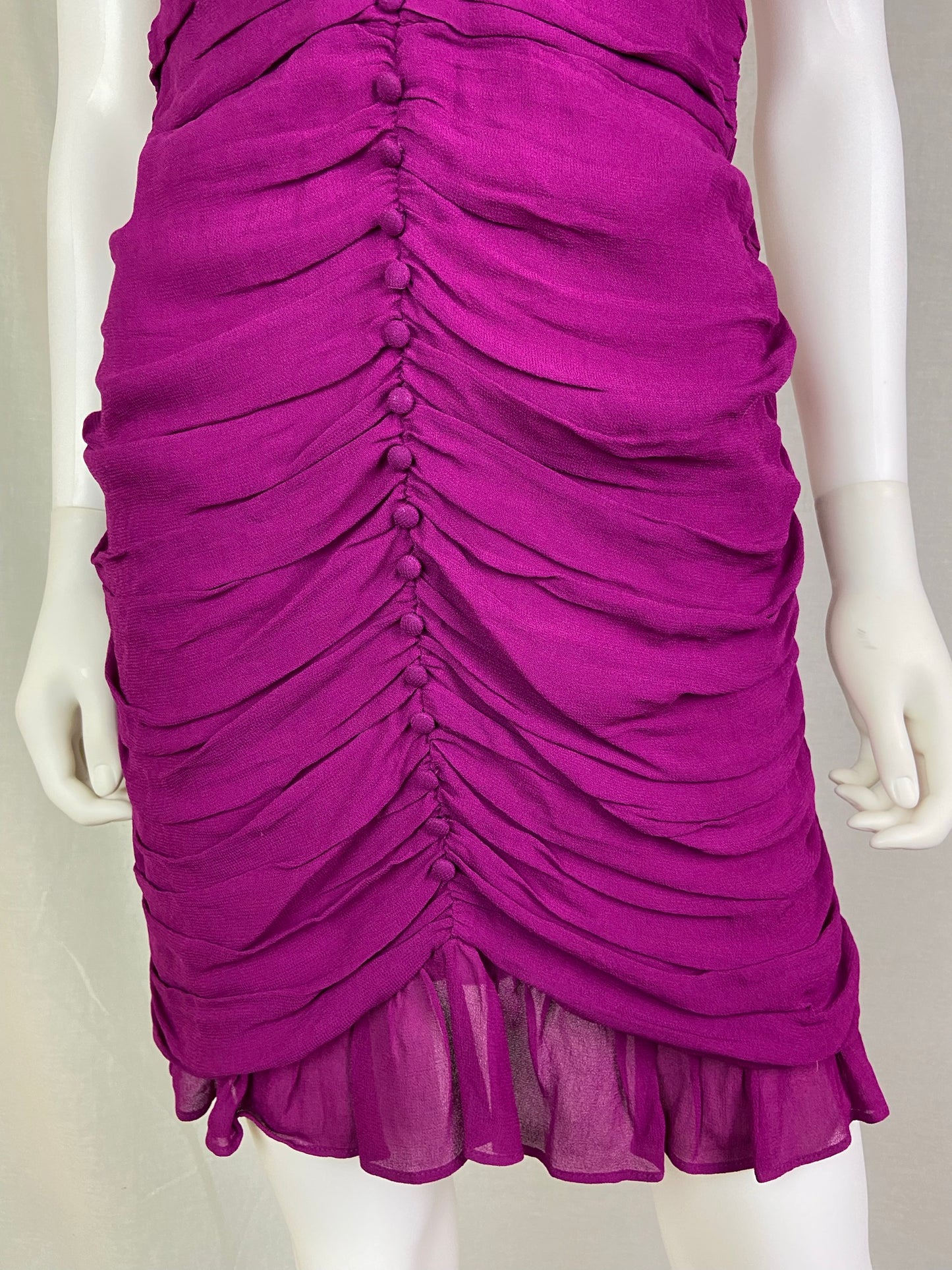 Forever 21 Violet Pink Silk Ruche Cocktail Dress NWT ABBY ESSIE STUDIOS