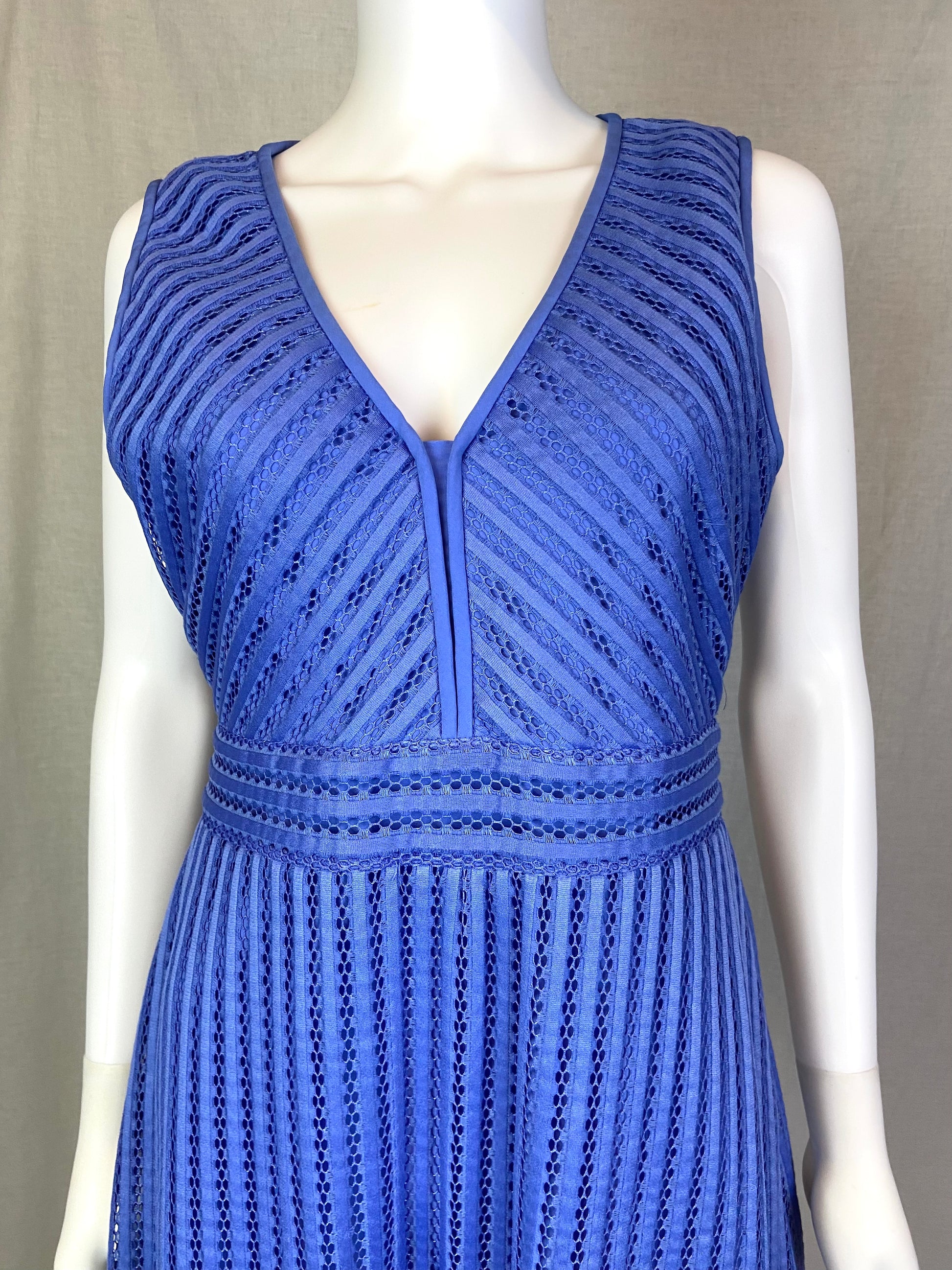 J CREW Blue Lavender Purple Knit Lace Dress 10 ABBY ESSIE STUDIOS
