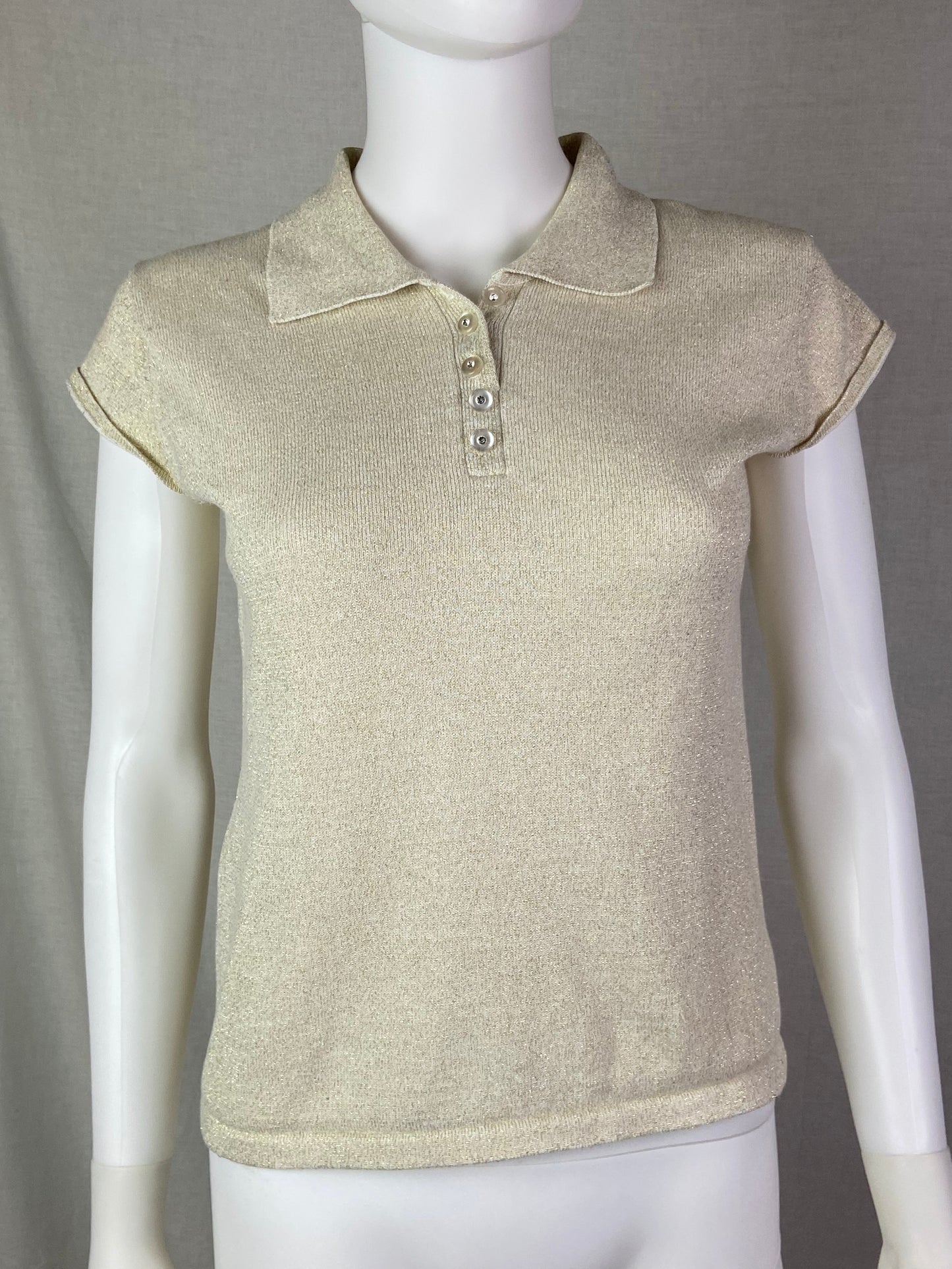 Escapade Gold Glitter Beige Knot Polo