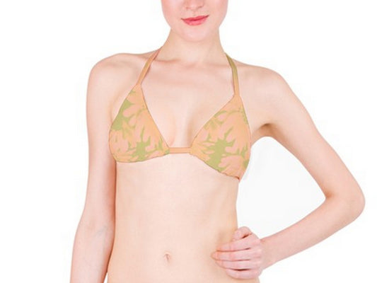Suga Lane Floral Delights Peach Nude Tan Bikini top ABBY ESSIE
