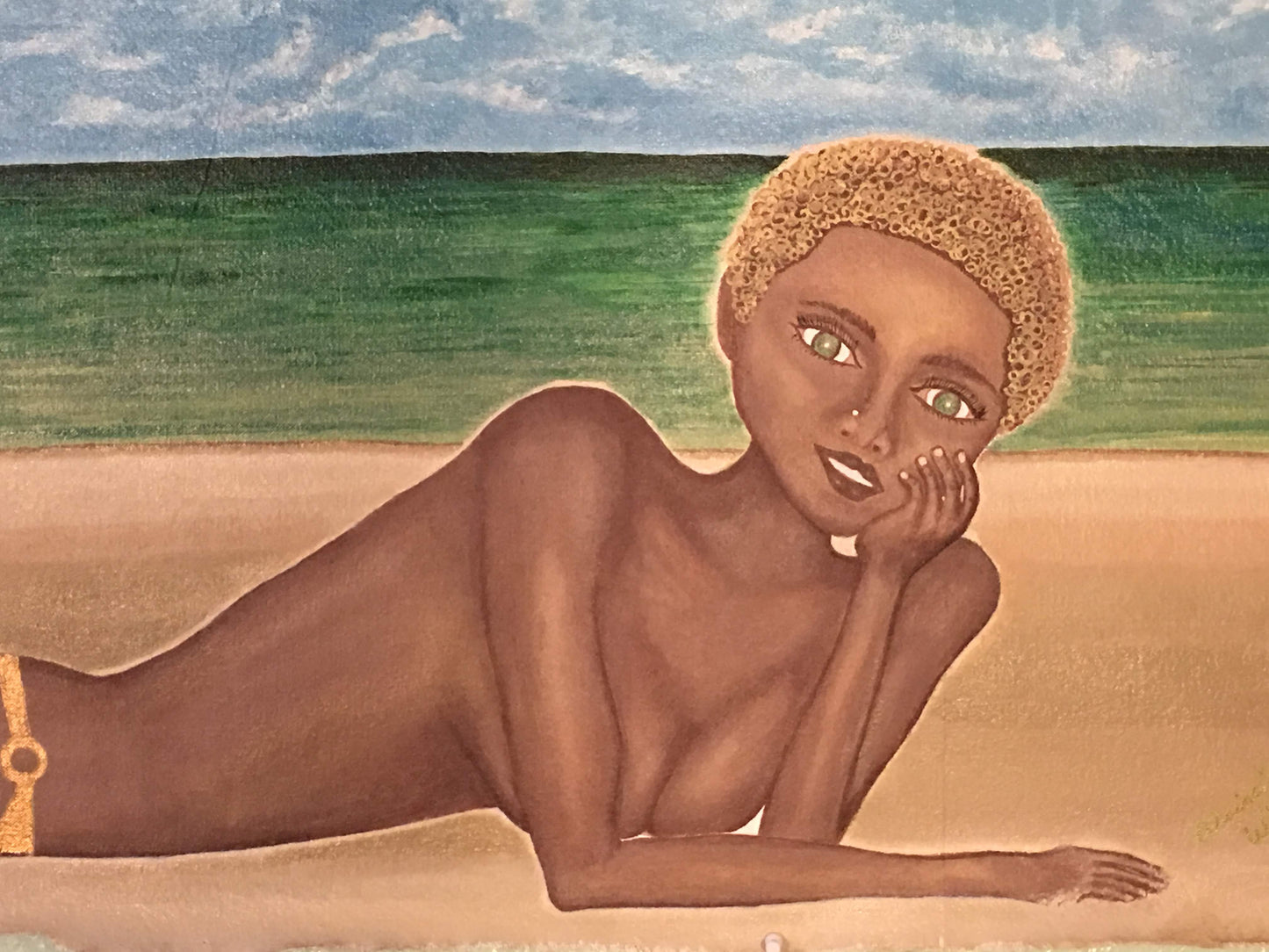 Beach Babe No. 1 “Emerald” Acrylic Painting by Alaina Suga Lane Williams ABBY ESSIE