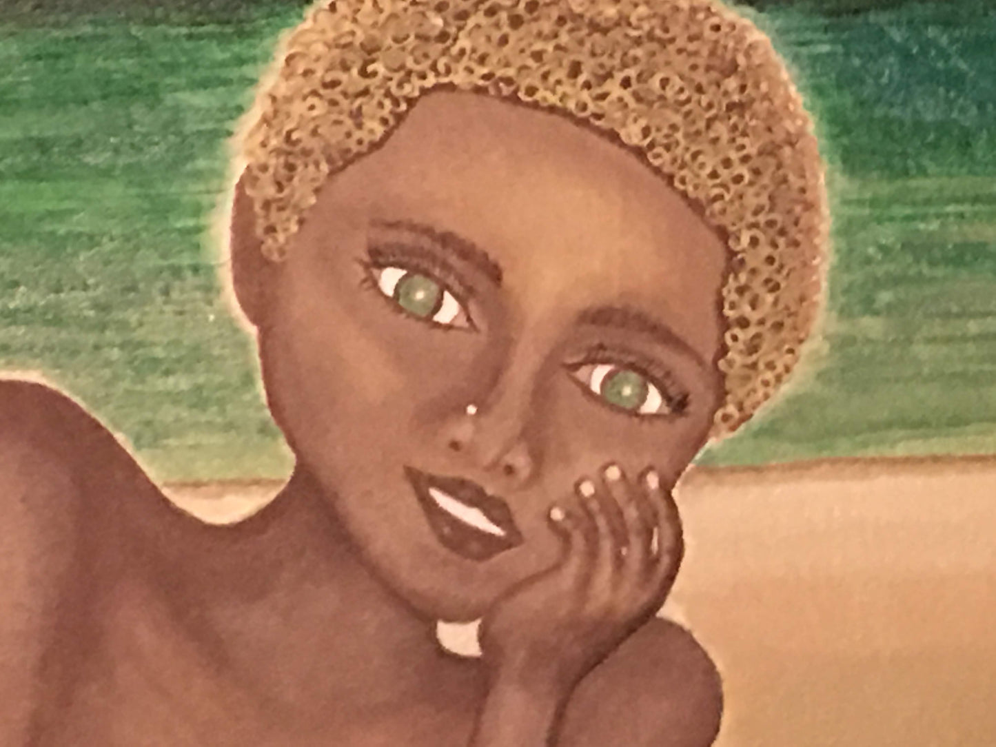 Beach Babe No. 1 “Emerald” Acrylic Painting by Alaina Suga Lane Williams ABBY ESSIE