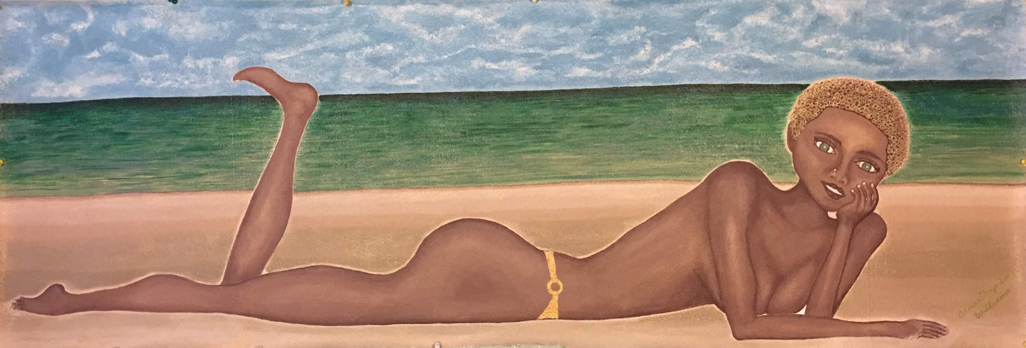 Beach Babe No. 1 “Emerald” Acrylic Painting by Alaina Suga Lane Williams ABBY ESSIE