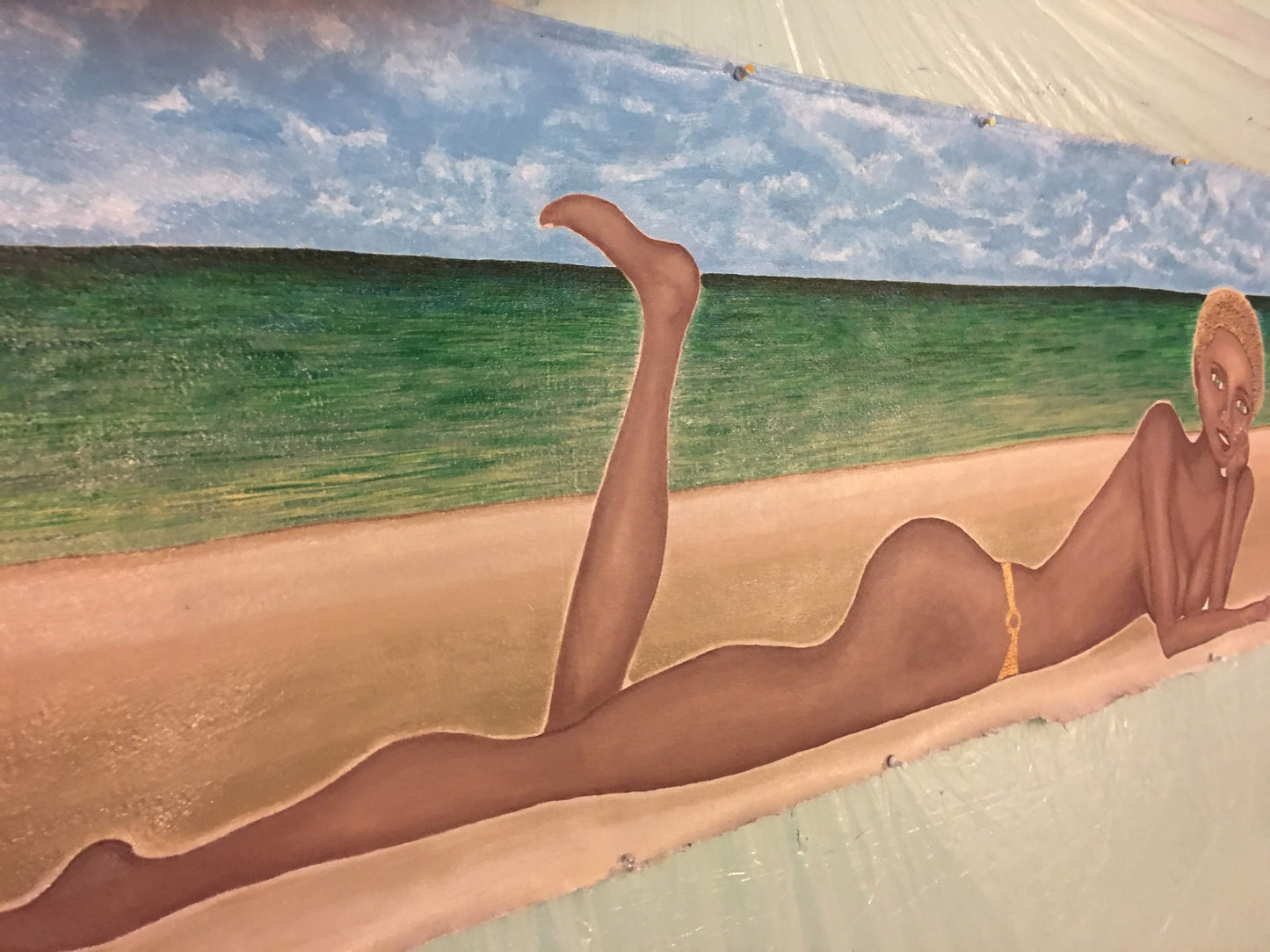 Beach Babe No. 1 “Emerald” Acrylic Painting by Alaina Suga Lane Williams ABBY ESSIE