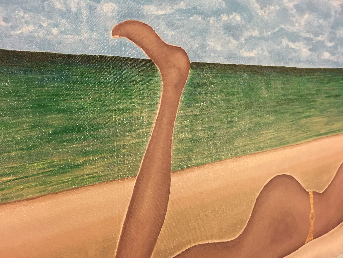 Beach Babe No. 1 “Emerald” Acrylic Painting by Alaina Suga Lane Williams ABBY ESSIE
