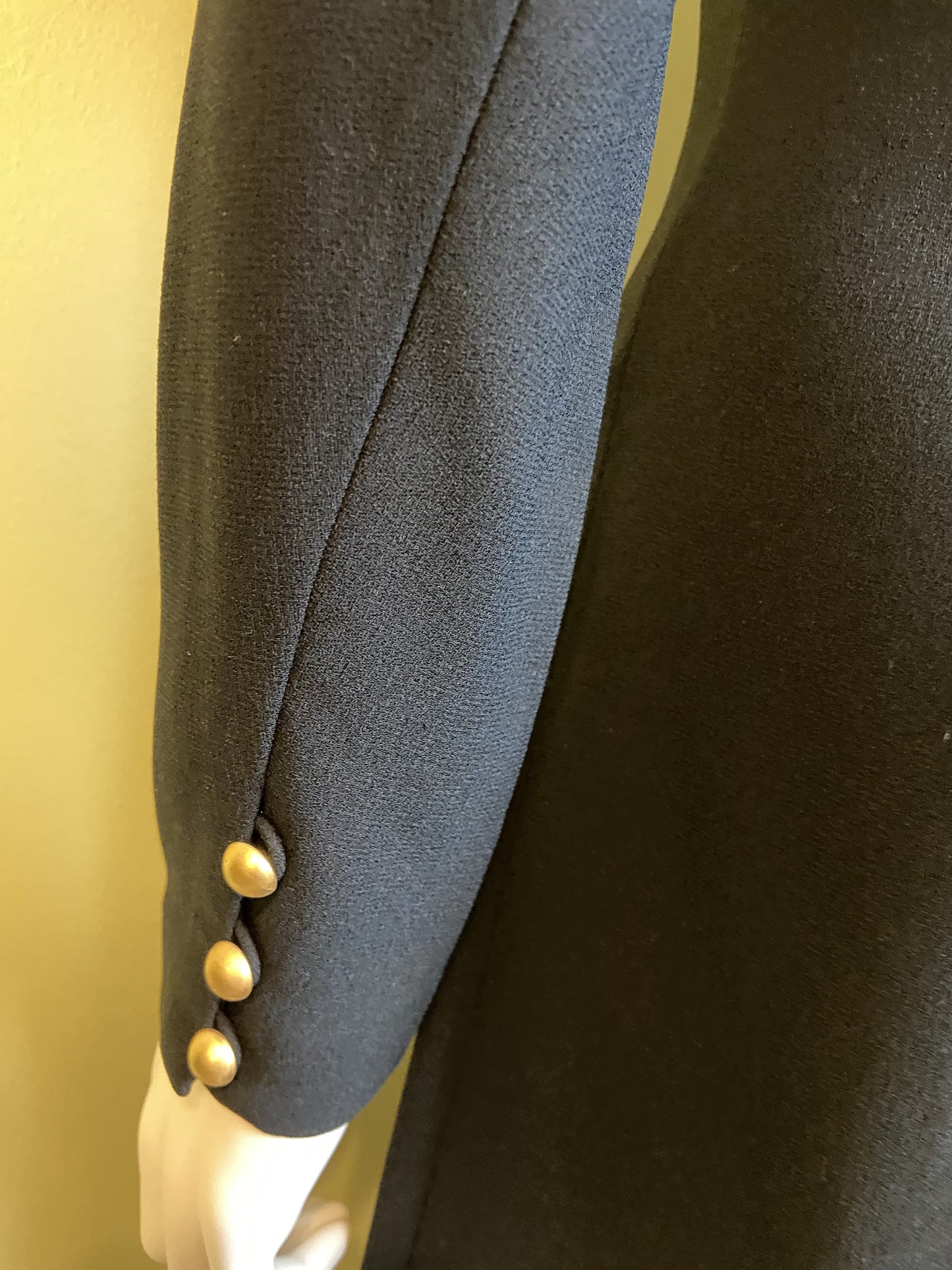 Nwot Kenar Ann Tjian Long Black Crepe Sheath Dress