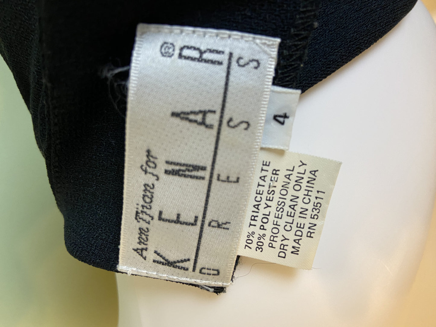 Nwot Kenar Ann Tjian Long Black Crepe Sheath Dress