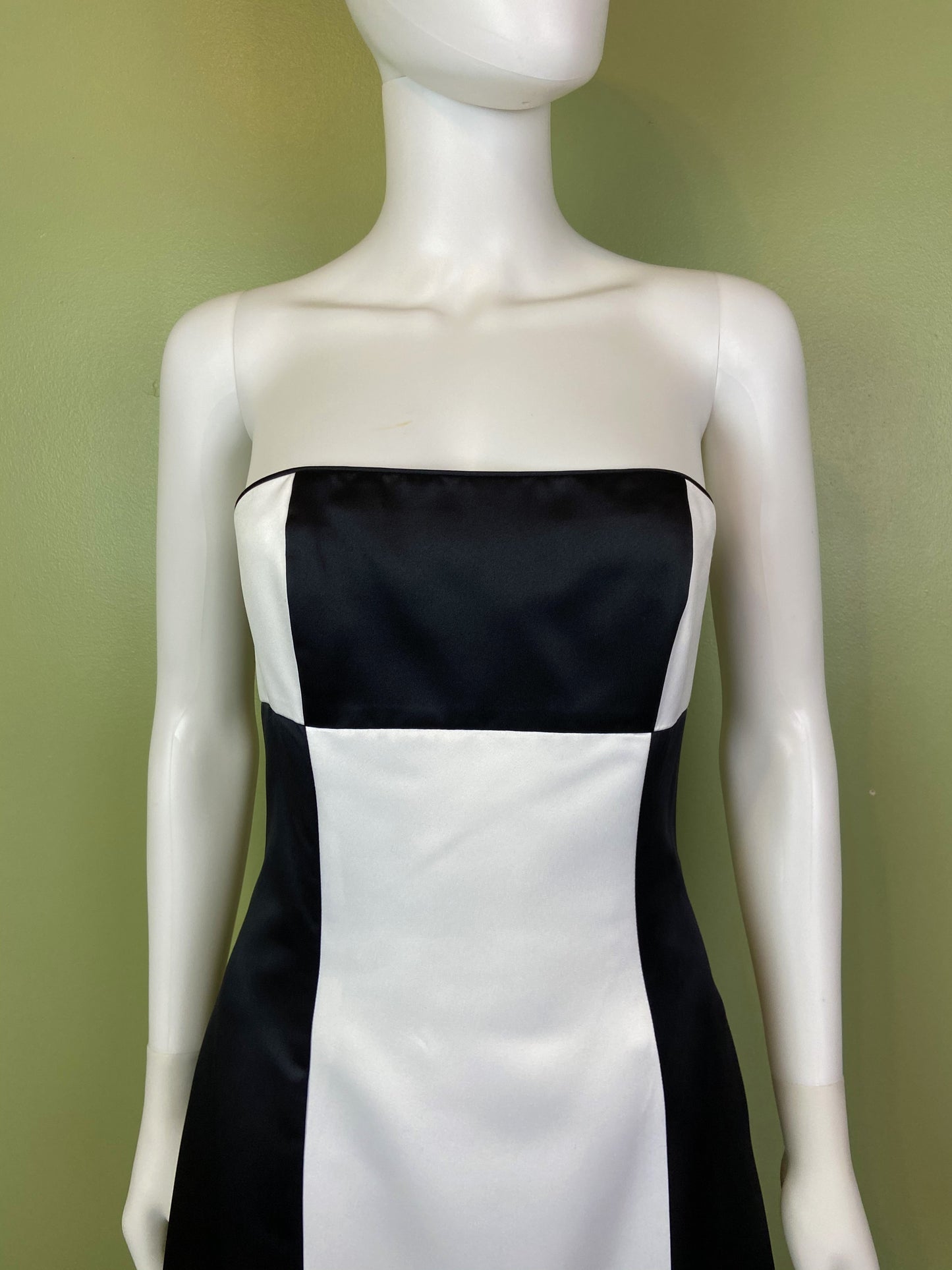 Vintage Satin Black White Checkerboard Tuxedo Gown Abby Essie