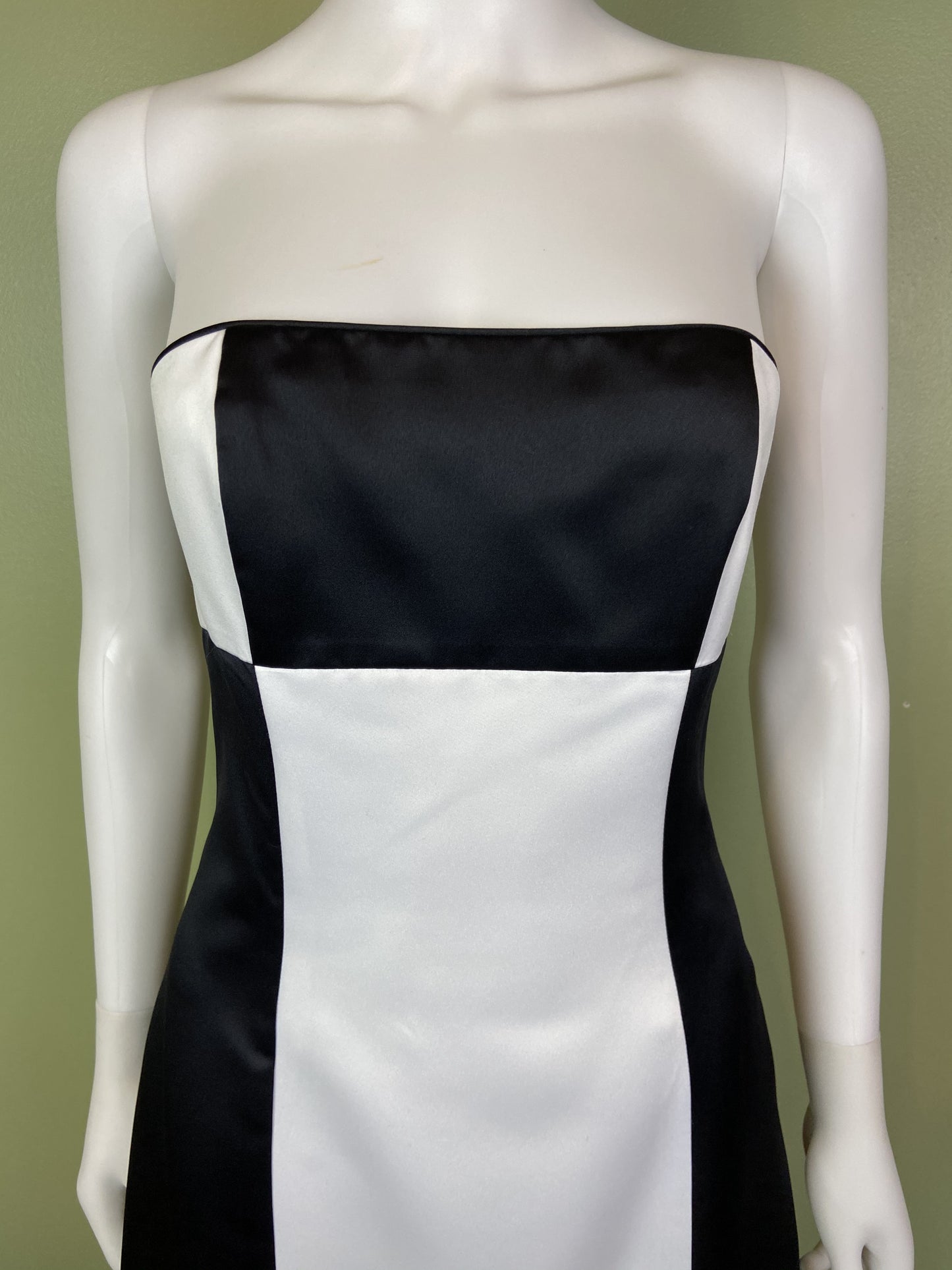 Vintage Satin Black White Checkerboard Tuxedo Gown Abby Essie