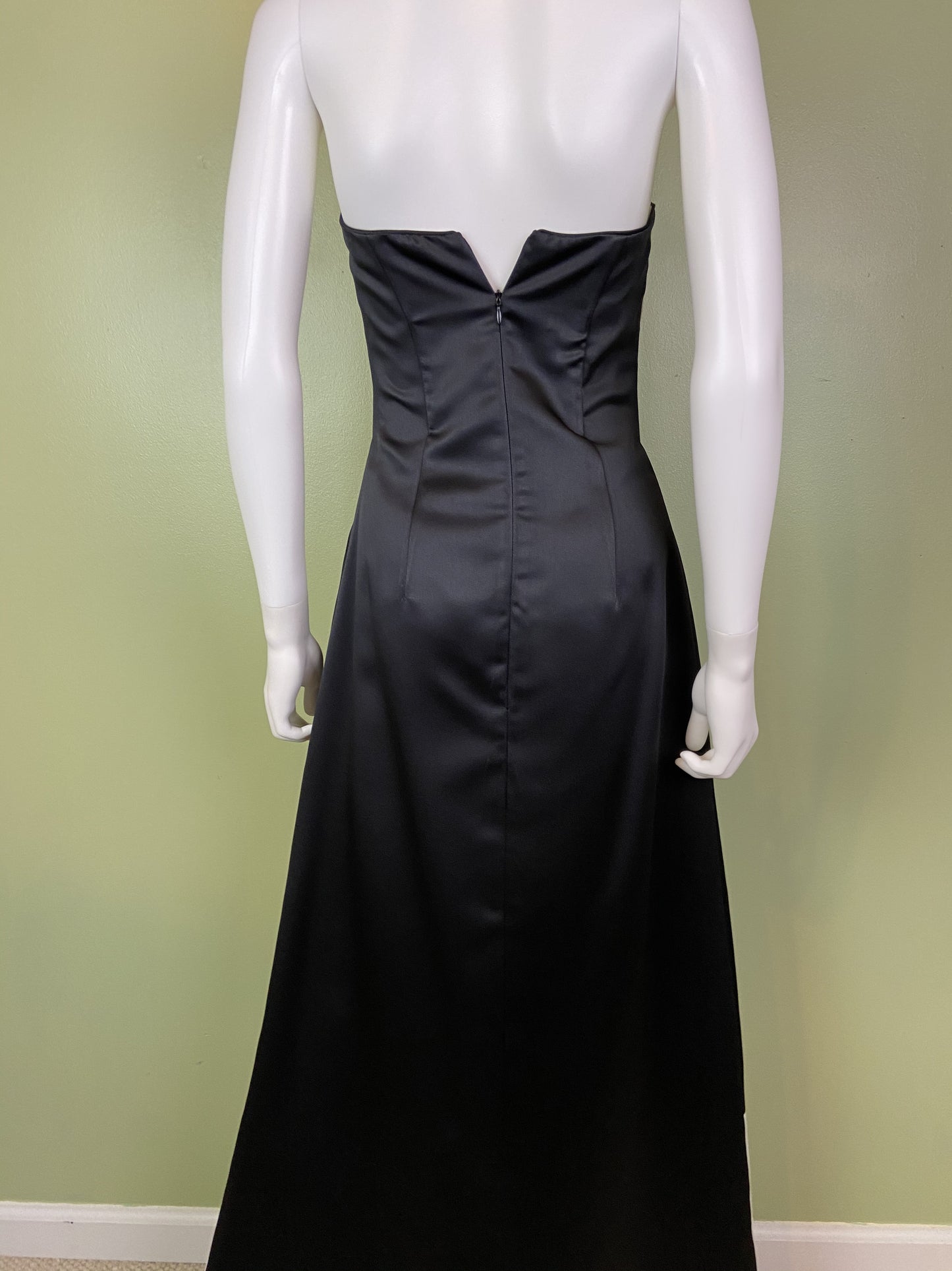 Vintage Satin Black White Checkerboard Tuxedo Gown Abby Essie