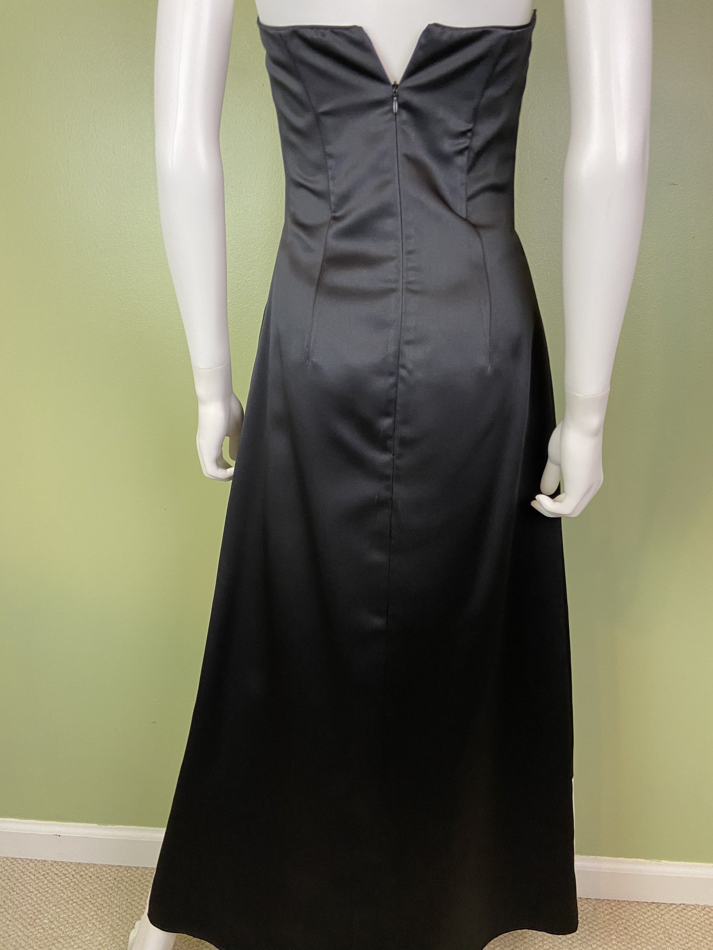 Vintage Satin Black White Checkerboard Tuxedo Gown Abby Essie