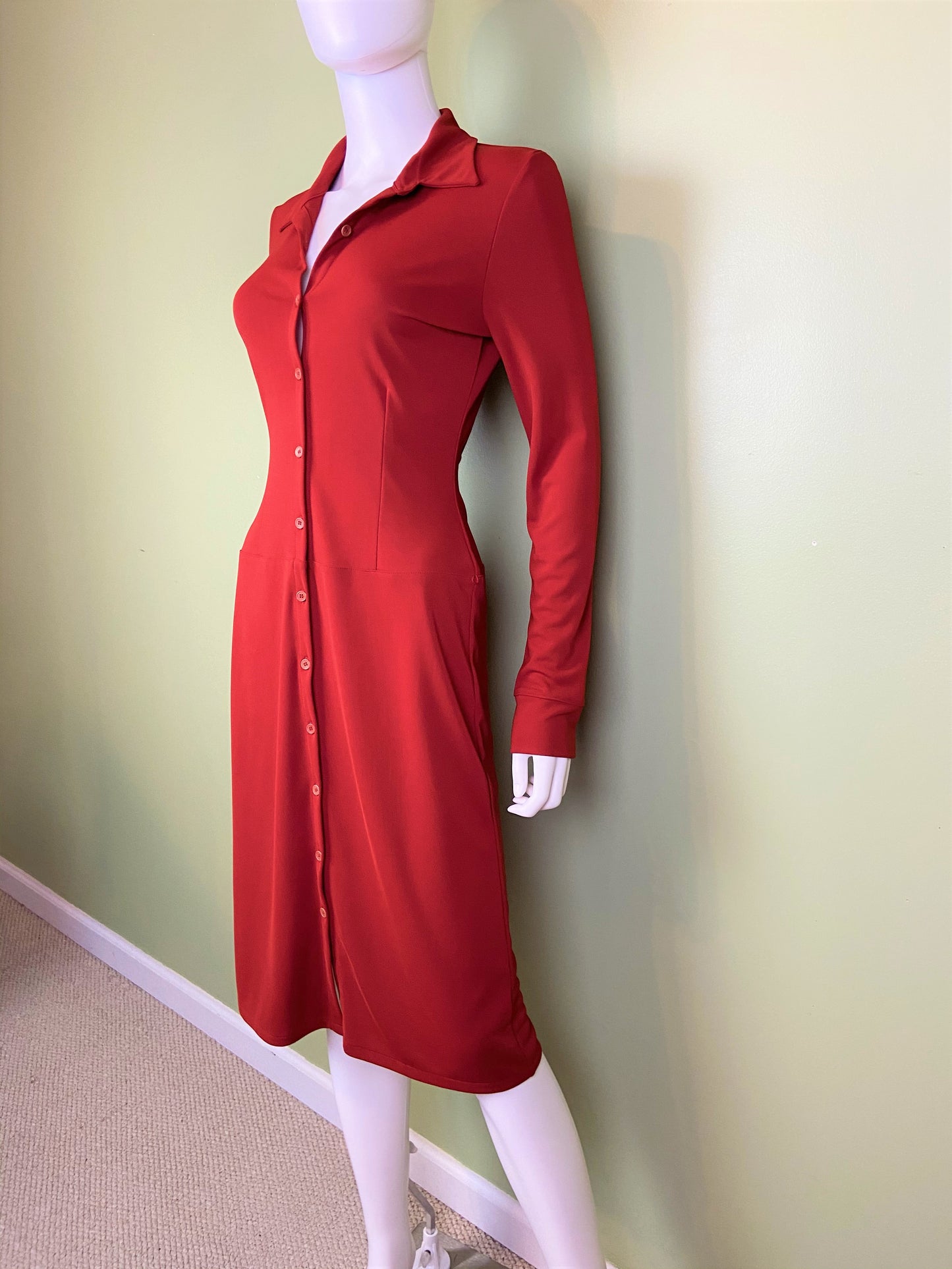Kenneth Cole Red Button Down Shirt Dress Abby Essie
