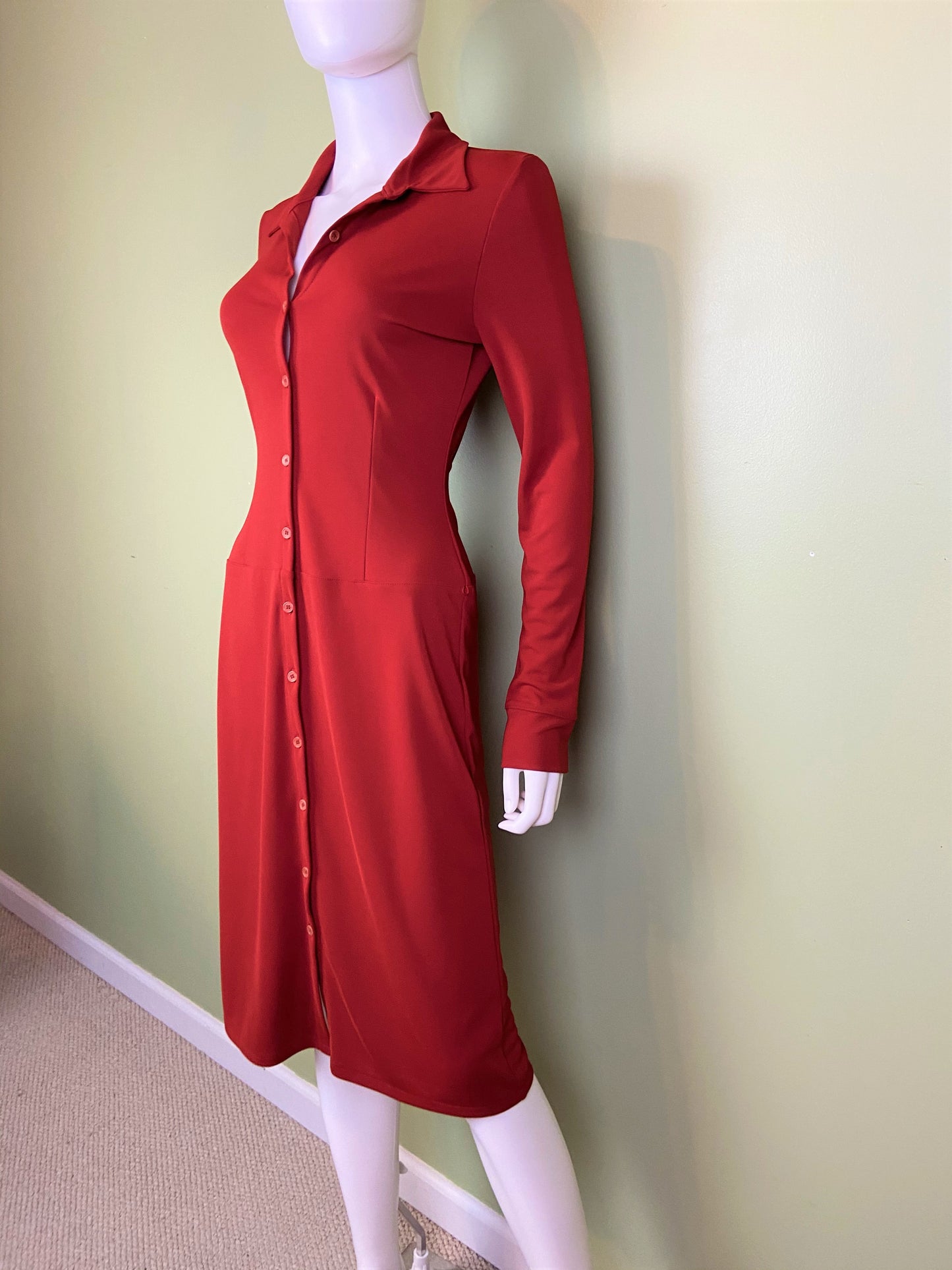 Kenneth Cole Red Button Down Shirt Dress Abby Essie