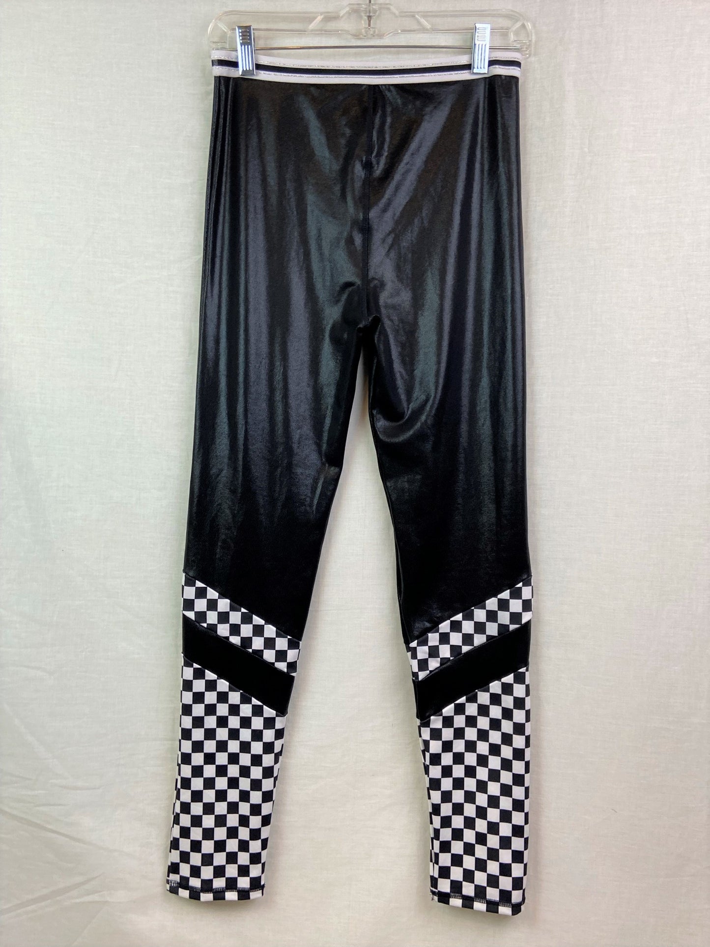 More than Magic Black Shimmer Checkerboard Stretch Leggings ABBY ESSIE STUDIOS