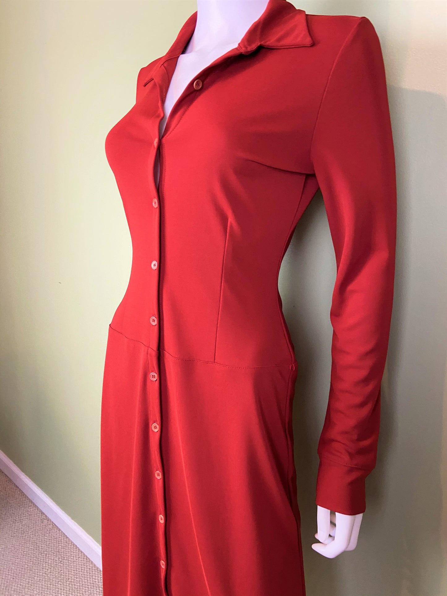 Kenneth Cole Red Button Down Shirt Dress Abby Essie