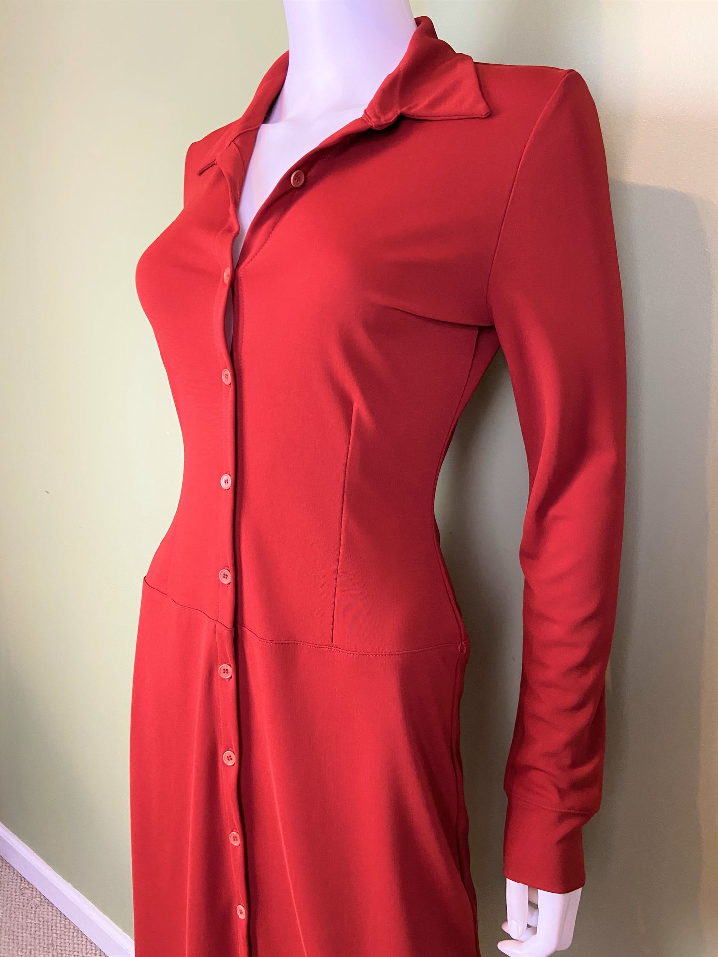 Kenneth Cole Red Button Down Shirt Dress Abby Essie