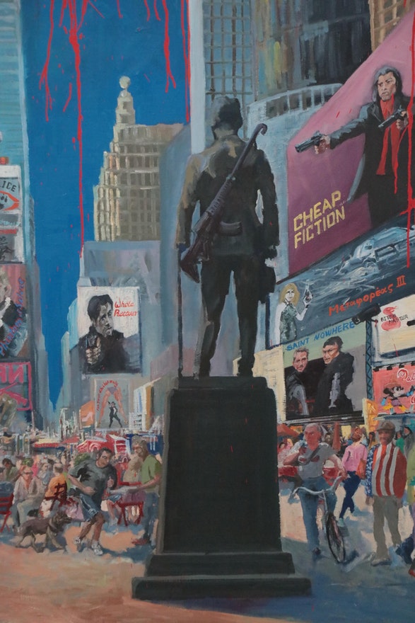 Large Scale American Square Oil Painting Kazuo Ooka