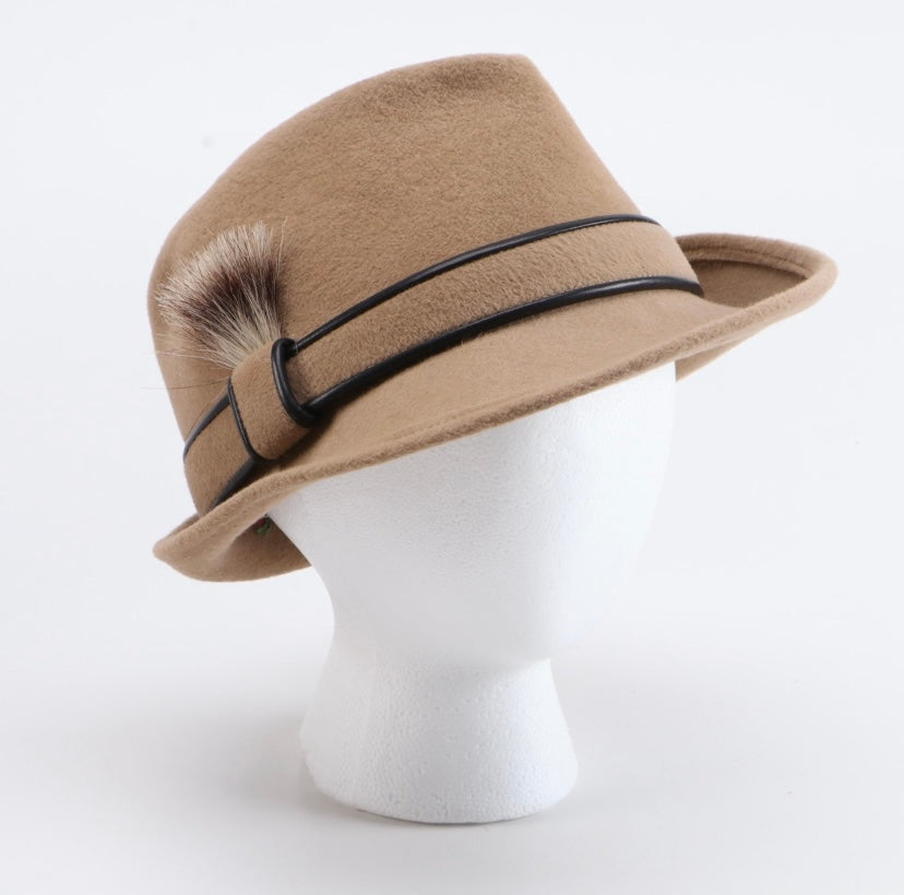 Vintage Tan Fedora Wool hat