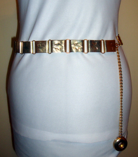 Vintage Gold Dove Imprint Chain Belt