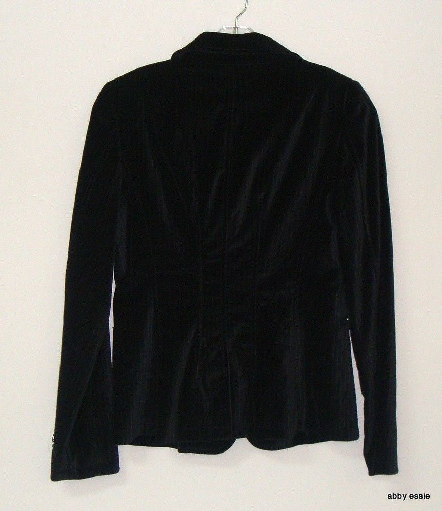 Black Velvet Banana Republic White Pin-Striped Rocker Goth Blazer 2 Xs Abby Essie