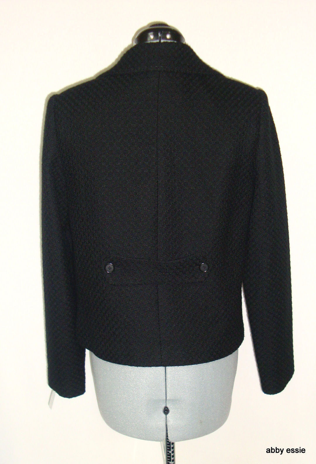 TAHARI BLACK WOOL BUCLE TEXTURED CAREER CLASSIC BLAZER SZ 8 MEDIUM Abby Essie