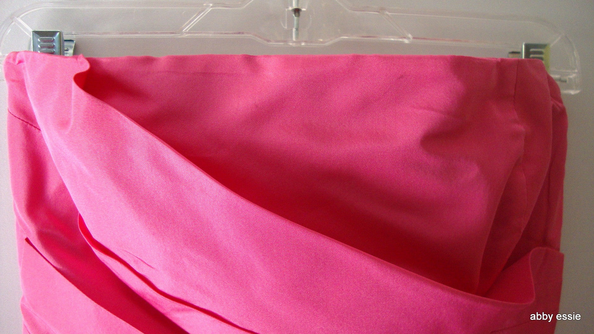 J Crew Hot Pink 100% Silk Pleated Bustier Formal Prom Cocktail Mini Dress 4 Abby Essie