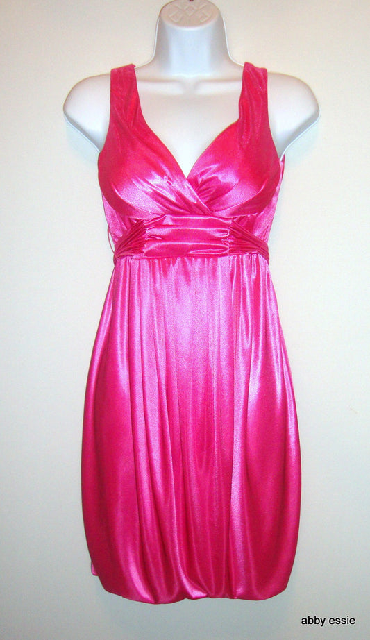 Ruby Rox Pink Satiny Bubble Cocktail Club Dress