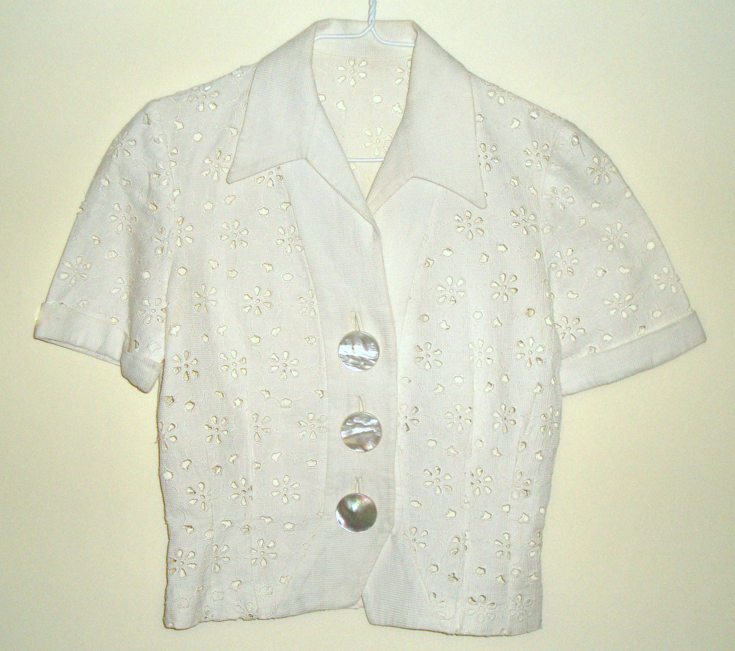 Vintage Antique White Eyelet Lace Deco Goth Skirt Suit Abby Essie