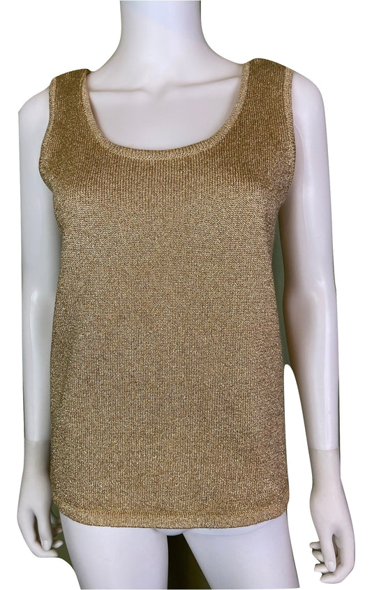 Gold Knit Sweater Tank ABBY ESSIE STUDIOS