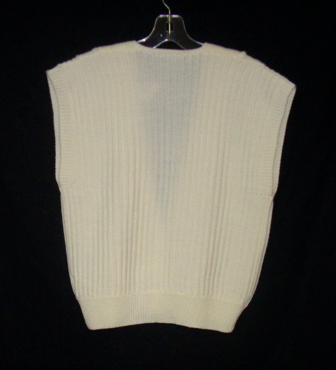 Vintage Haberdashery By Personal White Cream Sweater Vest Sz Medium Abby Essie