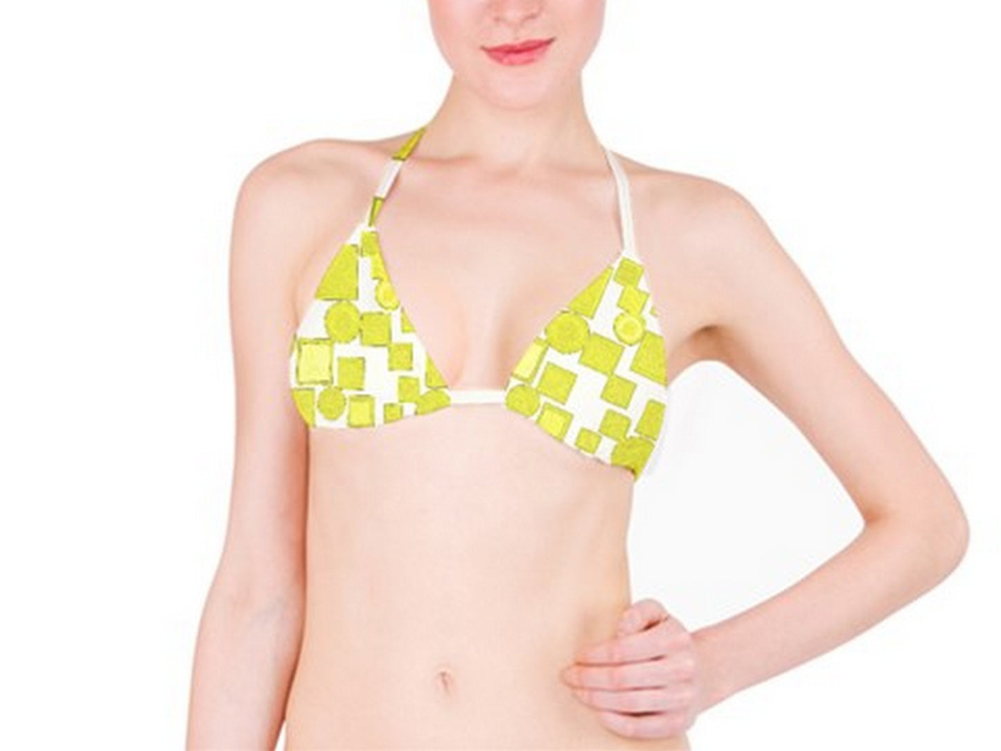 Suga Lane Choices Yellow White Bikini top ABBY ESSIE