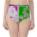 Suga Lane Floral Delights Pink Green White High Waist Bikini Brief Swim Bottom