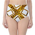 Suga Lane Gold White Logo High Waist Bikini Brief Swim Bottoms ABBY ESSIE