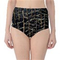 Suga Lane Golden Forest Black Gold Yellow High Waist Bikini Brief Swim Bottoms