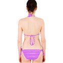 Suga Lane Retro Lilac Purple Faux Distressed Striped Bikini Swimsuit ABBY ESSIE