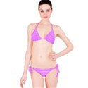 Suga Lane Retro Lilac Purple Faux Distressed Striped Bikini Swimsuit ABBY ESSIE