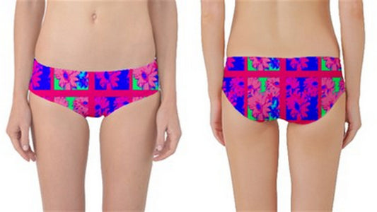Suga Lane Tropical Floral Pink Blue Green Classic Bikini Bottoms ABBY ESSIE