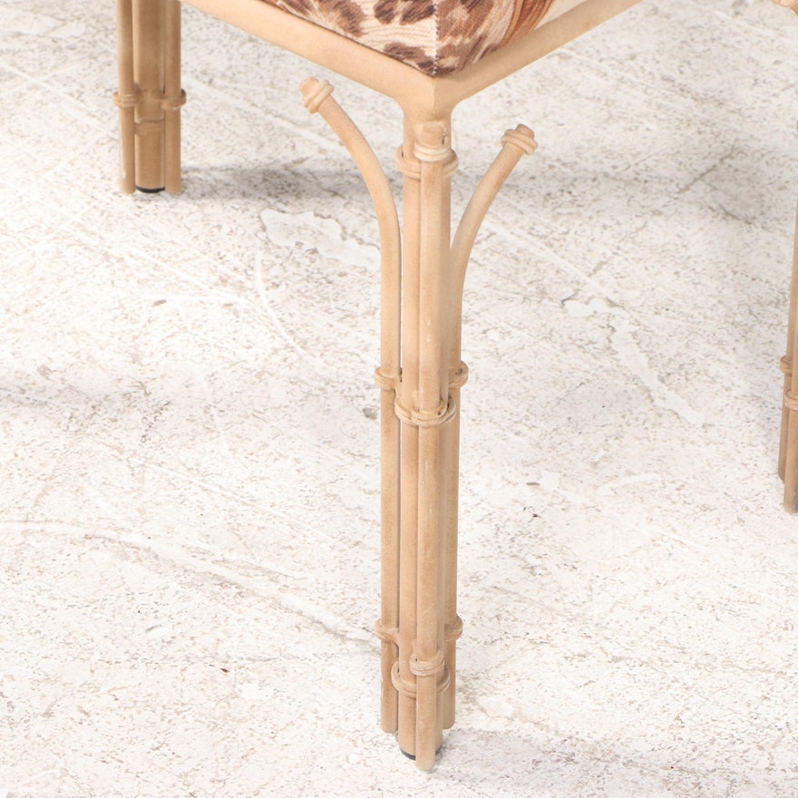 Animal Print Safari Split Reed Bamboo Stool